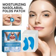 EELHOE Collagen Nasolabial Folds Patch Lighten Nasolabial Folds Lift Firm Facial Skin Fade Fine Lines Hydrogels Moisturizing Anti Wrinkle Mask 10PCS - 藍色 - 查看 3
