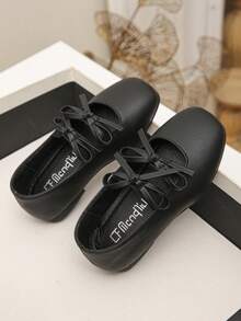 女童玛丽珍芭蕾平底鞋 - 黑色 - 查看 4