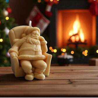 1支装睡着的圣诞老人香氛大豆蜡烛，舒缓放松、无烟，是送给女性和朋友的趣味、独特、个性化新颖的圣诞节或生日礼物，也是圣诞装饰品和圣诞礼品的理想之选。