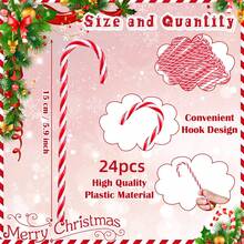 24/12 buc decorațiuni de Crăciun roșii și albe din bastoane de bomboane, bastoane de bomboane din plastic răsucite agățate decorațiuni pentru bradul de Crăciun, potrivite pentru decorarea casei de Crăciun de Anul Nou cadouri de petrecere, lungime 15 cm, ornamente suspendate pentru bradul de Crăciun, decorare de fundal pentru cameră, decorare de Crăciun pentru ferestre acadea din bastoane de bomboane