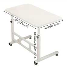 1pc Adjustable Height Bedside Table - Heavy Duty Space-Saving Mobile Desk With Sturdy Legs, Suitable For Home Office, Bedroom, Dorm, Modern Style Furniture, Smooth Surface Compact Workstation, Small Space Living, Bedroom Desk, Computer Desk, Office Desk, Adjustable Table, Study Desk, Dorm Essential, Contemporary Furniture, Minimalist Design, Lightweight Material, Durable Structure, Apartment Dwellers, College Students