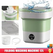 Mini Washing Machine Portable Non-Electric Roller Dryer Outdoor Washer Suitable For Apartments, Dorms, Camping, Travel ,Capacity With Foldable Handle Space-Saving Lightweight Design Durable Structure Manual Operation , Laundry Basket With Lid, Laundry Basket Plastic, Plastic Laundry Basket, Laundry Basket Lid, Portable Washing Machine, Mini/Small Washing Machine - 綠色 - 查看 1
