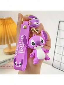 New Cartoon Anime Character Stitch Lilo Keychain Bag Pendant Car Decoration Key Accessories Toy Party Gift(Some Parts May Be Random)
