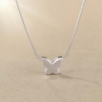 蝶モチーフ シルバー925 美しい デザイン ペンダント ネックレス 特別なクラビクルチェーン 1個入り