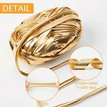 EDCUEBE7 100g/3,53oz Fil de ruban métallique brillant pour le crochet et le tricot - Longueur 33m/36 verges, convient pour les couvertures, les oreillers et les tapis - Couleurs métalliques uniques, artisanat fait main DIY pour le tissage de sacs, d'oreillers, de poupées, de projets de crochet