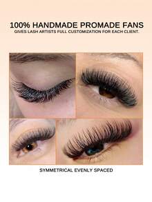 800 abanicos 10D/12D/14D/16D/20D Abanico suelto 8-15 longitudes mixtas Base puntiaguda Abanicos premontados Pestañas rusas finas, delgadas y de tallo mediano Extensiones de pestañas de 0.05mm