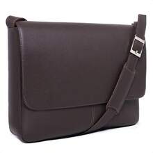 Men's Crossbody Briefcase Shoulder Bag With 15.6" Laptop - Rust Brown - View 7