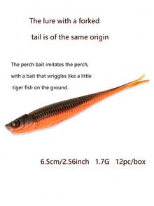 12pcs/Package New Style Soft Bait With Shadow Swing Tail, Simulating Fish Tail Movement, Lightly Floating And Slowly Sinking, Suitable For Freshwater, Saltwater, And Black Pits, Black Bass Fishing Gear, Predator Bait, Soft Tail Worm Imitation Bait, Jig Head Hooks, Fish Head Hooks For Long-Range Casting Artificial Bait