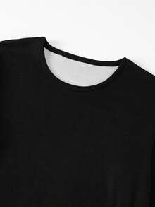 2 件男士时尚保暖内衣套装，秋冬保暖底层针织毛衣 - 黑色 - 查看 5