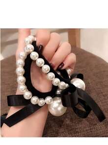 1 pieza de accesorios para el cabello de perlas simples con un temperamento de alta gama, diadema para el cabello, sujetadores de cola de caballo, ligas para el cabello, bandas de goma para el cabello, scrunchies, cuerda para el cabello