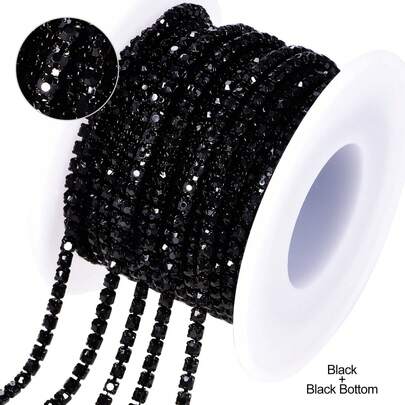 A Roll Of 10 Yards Of Claw Chain, Electrophoresis Rhinestone Chain, Plated Dense Claw Diamond Chain, Party Dress Decoration Rhinestone Chain, Christmas Decoration Diamond Chain, Clothing Decoration Accessory, DIY Nail Art Diamond-Inlaid Phone Case Decoration Accessory