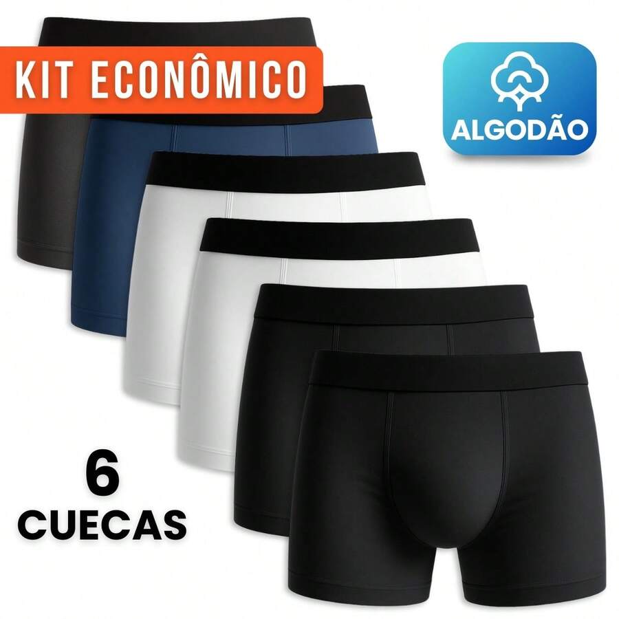 Kit Of 6 Men's Boxer Briefs Premium Cotton Extreme Comfort - Nhiều màu - Xem 1