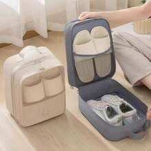 Bolsa de zapatos de viaje portátil de alta calidad, bolsas para ropa interior, organizador de doble/un capa, almacenamiento, accesorios multifunción - Azul marino - Ver 4