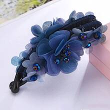 1个优雅女士香蕉夹发饰，街头风马尾辫发夹，防滑时尚简约发饰，扁平爪夹，爪夹，发夹，发卡，发爪，学习用品