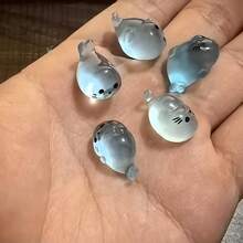 10pcs-Luminous Mini Seal Resin Ornaments - Creative Desktop Home Decorations - Randomly Shaped Cute Cartoon Creature Models - Multicolor - View 3