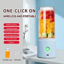 PANDA Z1 Portable Juicer 10 Blade Steel Knife Blender Household Fruit Mini Juicer Cup 420ML Capacity Smoothie Mixer Machine USB Rechargeable Juice Extractor Kitchen Tool