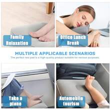 充气放松脚垫、旅行脚枕垫、飞机旅行办公室家用腿部抬高脚凳、超轻可折叠旅行枕脚垫、PVC 飞行睡眠脚凳枕、飞机休息枕、汽车巴士枕 - 彩色 - 查看 9