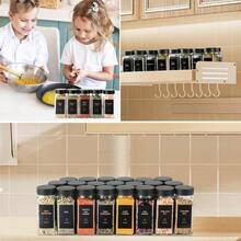 Spice Jars With Label 4oz Glass Spice Bottles With Shaker Lids Seasoning Containers With Funnel, Chalk Pen Cabinet Drawer Rack Black, 24 - 黑色+36 - 查看 9