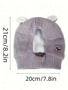 1pc Dog Knitted Hat, Noise Reduction Knitted Dog Hat, Warm Winter Hat For Dogs And Cats, Suitable For Medium To Large Pets, Winter Dog Warm Hat Quiet Dog Ears, Soft And Stretchy Polyester Spandex Blend, Noise Reduction And Comfortable Fit - Multicolor - View 7