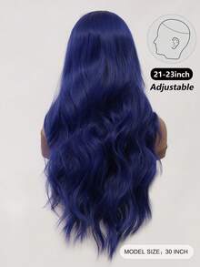 clouder Blue Extra Long Curly Wig 30 Inch Cosplay Wig Halloween Christmas Wig Elegant Soft Matte Hair Loose Curls Casual Going Out Street Punk Wig Rock Wig Fluffy Natural Cool Girl Synthetic Heat Resistant Fiber Wig Suitable For Women Daily Party Wig Music Festival Wig Avant-Garde College Style Wig Modern Fashion Gothic Wig - 藍色 - 查看 3