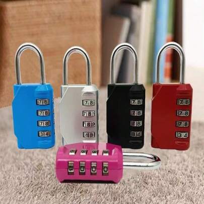 4-Digit Combination Lock, Medium Size, Metal, Suitable For Luggage, Gym Locker, Cabinet