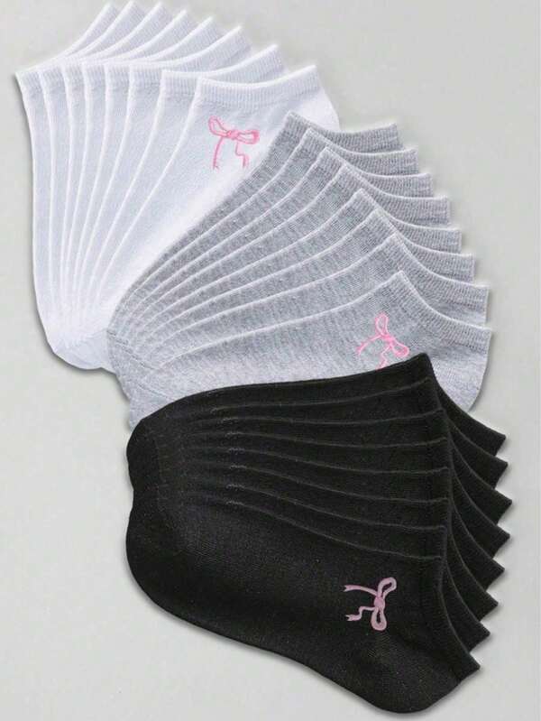 15 Pairs Unisex Ankle Socks, Invisible Socks, White Socks, Black Socks, Gray Socks, Suitable For Women And Men, Suitable For Sports, Casual, Business And Other Daily Wear, Can Be Worn All Year Round, Random Color Combination