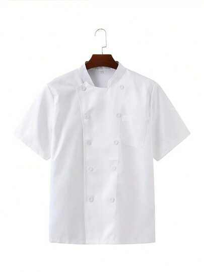 Summer Kitchen Short-Sleeved Chef Uniforms For Both Men And Women, Suitable For Use In Kitchens, Canteens And Restaurants
