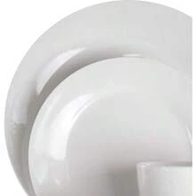 Hayes 16 Piece Square Porcelain Dinnerware Set In White - White - Round 1 - View 4