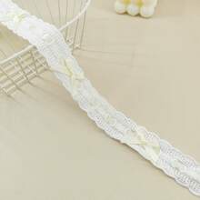 1 قطعة 1 ياردة شريط ملون، مع تريم من الدانتيل بشكل فيونكة، للملابس المصنوعة يدويًا، تغليف صناديق الهدايا، التطريز، الحياكة، حافة الخياطة، اكسسوارات الدانتيل الديكورية، اكسسوارات الخياطة