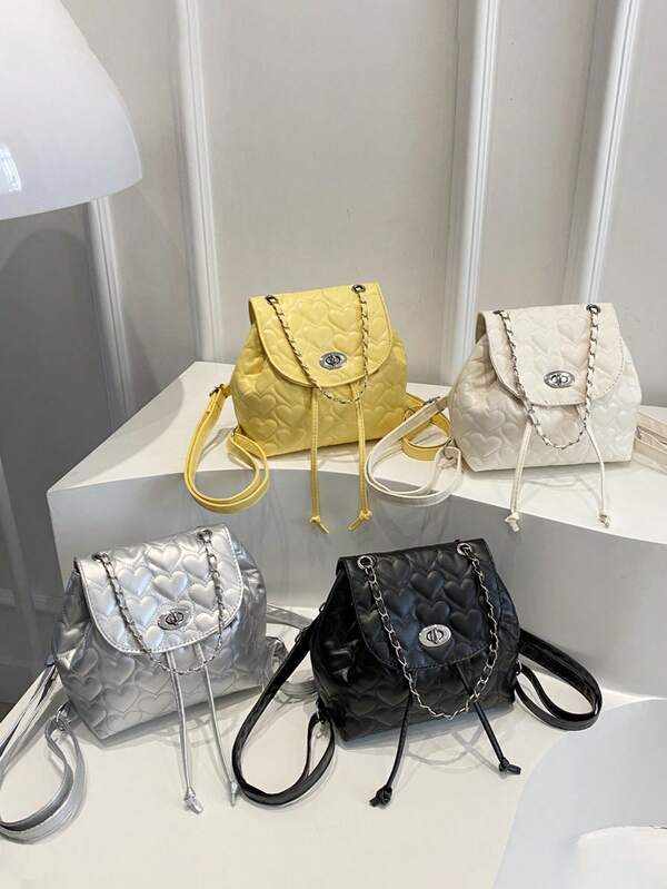 The New Pu Heart-Shaped Backpack Is Practical And Versatile, With A Drawstring And Twist-Lock Closure Design And Comfortable Shoulder Straps. It Is Suitable For Various Occasions Such As Outdoor Activities. It Has Sufficient Capacity And Can Easily Accommodate Daily Necessities.