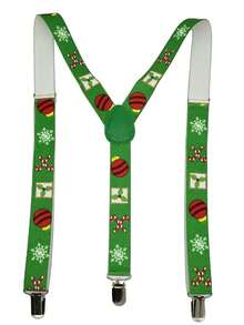 1set Men's Christmas Suspender & Bow Tie Set, Santa Ball, Reindeer, Candy Print Suspender & Bow Tie Set - Multicolor - View 18
