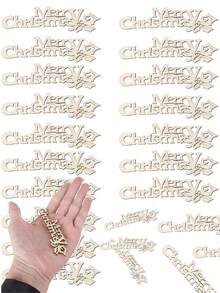 10 Stück Weihnachtsschmuck - Mini Fröhliche Weihnachten Holzscheiben, blanke Weihnachtsbaum Hängeornamente zum Selbstbemalen, DIY Bastelbedarf, geeignet für Weihnachtsdekoration Zuhause, Weihnachtsdekoration, Raumdekoration, Heimdekoration, Schlafzimmerdekoration, Weihnachtsdekoration Winter