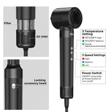7-In-1 Multifunctional Black Hot Air Brush Set, Fast Hair Drying & Styling Tool With 3 Temperature/3 Speed Settings, Low Noise, Portable For Travel, Ideal Christmas Gift For Curling/Straightening/Hair Care - Xem 3