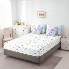 Feelyou 7pcs Cute Axolotl Comforter Set,Ocean Sealife Bedding Set,Include 1 Comforter+1 Flat Sheet+1 Fitted Sheet+2 Pillowcases+2 Pillowsham,For Twin,Full,King,Queen Bed Sizes,Bed In A Bag,Super Soft And Breathable,Easy Care All Seasons,Bed       In A Bag,Wonderful Room Decor,Holiday Gift - 藍色 - 查看 5