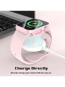 2个白色和粉色PC+钢化玻璃一体式表壳，防震、防刮、时尚保护套，兼容 40mm/41mm/42mm/44mm/45mm/46mm/49mm表壳，兼容 Ultra/SE/11/10/9/8/7/6/5/4系列，佩戴方便，男女通用全方位保护表壳 - 白色+粉紅色 - 查看 7