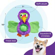 By Nina Ottosson Hide-Ablez Plush Dog Puzzle With Treat Ball, Toucan, Multicolored,20999683 - 墨綠色 - 查看 5