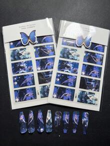 2packs Luxury Designer Original Design Black Swan Girl Style Full Nail Sticker L-080