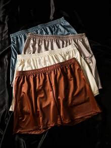 4pcs  Silk    Stretch  Softness    Mid Rise    Men Underwear - màu sắc - Xem 2