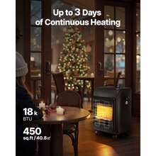 Propane Heater, 6000 To 18000 BTU Propane Cabinet Heater With 3 Modes Temp Settings & Tip-Over Protection, Garage Radiator Heat Up To 450 Sq.Ft, For Camping,Garage, Patio,Indoor/Outdoor - Cabinet Type 14-18K - View 2