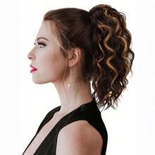 Ponytail Extension 10 Inch Drawstring Ponytail Deep Wave Ponytail Extension For Women Curly Ponytail Hair Extension For Daily Use - Multicolor - View 12
