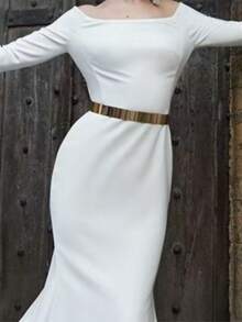 1pc Women's Fashion High-End Metal Waist Belt