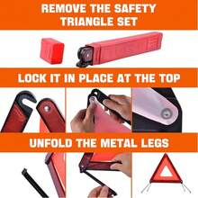 Car Reflective Triangle, Car Emergency Tripod, Car Accessories, Car Triangular Warning Sign, Roadside Reflective Triangle