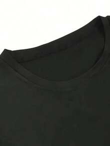 Funny Spanish Saying T-Shirt - "Ya Llego Por Quien Lloraban" Humorous Graphic Tee, Black With White Text, Regular Fit Short Sleeve Round Neck Casual Shirt For Adults, Machine Washable Novelty Top - 黑色 - 查看 3