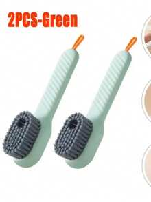 2pcs Automatic Liquid Soap Dispenser Cleaning Brush - Kitchen Laundry Scrub Brush With Soap Dispenser - Multifunction Shoe Brush - Multicolor - View 15