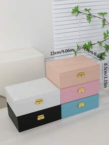 New Black Light Luxury Large Capacity PU Leather Jewellery Box | Necklace Ring Earring Multi-Layer Compartment Storage | Portable Travel Jewellery Box | Gift For Girlfriend/Mother/Mother's Day Girlfriend's Birthday Valentine's Day | Graduation Season Exquisite Gift For Classmates