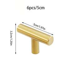 6/10 PCS Gold Cabinet Drawer Pulls - Kitchen Cabinet Handles, Brushed Nickel Finish, Stainless Steel Drawer Knobs, Suitable For Drawers
