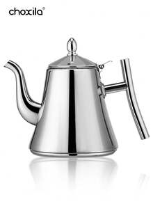 choxila 1pc Stainless Steel Teapot With Infuser, Insulated Coffee Pot, Water Pot, Coffee Kettle, Boiling Tea Kettle, For Home, Hotel, Cafe, Restaurant