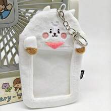 正版官方授权萌系风格挂件可爱BT21卡通毛绒卡包可放餐卡拍立得小卡片照片展示挂件