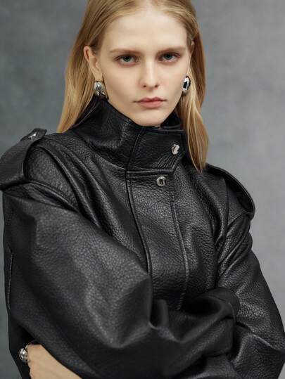 Women's Vintage PU Leather Jacket In Street Biker Style - Designed For SPRING, AUTUMN And WINTER.