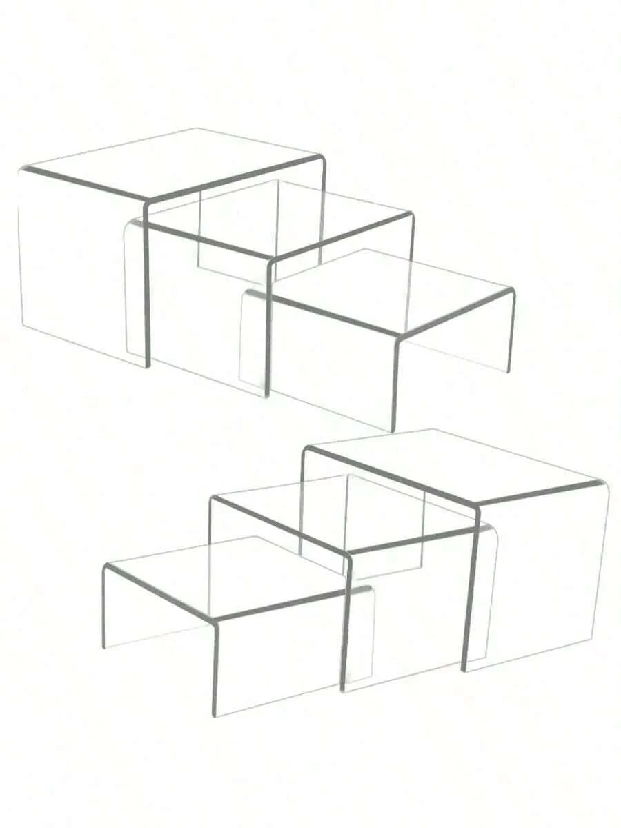5 款透明亚克力 U 形展示架 - 可重复使用的纸杯蛋糕架，用于甜点、珠宝、婚礼自助餐和派对用品，坚固、可调节且易于组装 - 無色 - 查看 1